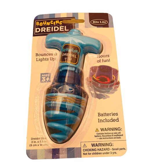 Bouncing Dreidel Toy With Lights Up & Spinning Action Ages 3+ Batteries Includ - Picture 6 of 8
